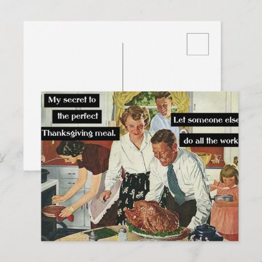 Geheim voor de perfecte Thanksgiving-inwendige Vin Briefkaart (Voorkant / Achterkant)