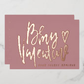 GEHEIME ADMIREER MODERNE VALENTIJNSDAG ROZE ROOD FOLIE FEESTDAGENKAART (Voorkant / Achterkant)