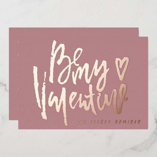 GEHEIME ADMIREER MODERNE VALENTIJNSDAG ROZE ROOD FOLIE FEESTDAGENKAART (Voorkant / Achterkant)