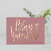 GEHEIME ADMIREER MODERNE VALENTIJNSDAG ROZE ROOD FOLIE FEESTDAGENKAART (Staand Voorkant)