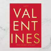 Geheime Admirer RED WHITE FUN HAPPY GOLD Folie Uitnodiging (Voorkant)