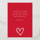 Geheime Admirer RED WHITE FUN HAPPY GOLD Folie Uitnodiging (Achterkant)