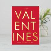 Geheime Admirer RED WHITE FUN HAPPY GOLD Folie Uitnodiging (Staand Voorkant)