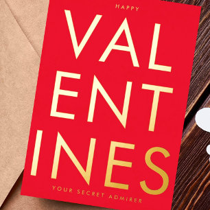 Geheime Admirer RED WHITE FUN HAPPY GOLD Folie Uitnodiging