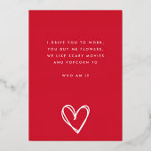 Geheime Admirer RED WHITE FUN HAPPY GOLD Folie Uitnodiging (Achterkant)