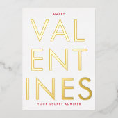 Geheime Admirer WHITE RED FUN HAPPY GOLD Folie Uitnodiging (Voorkant)