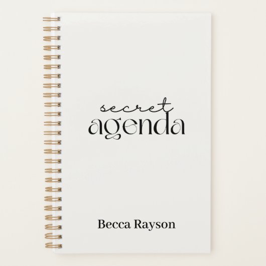 Geheime agenda Zwart-wit Minimalistische planner (Voorkant)