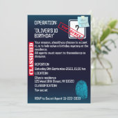 Geheime agent Detective Spy Mystery Party Kaart (Staand voorkant)