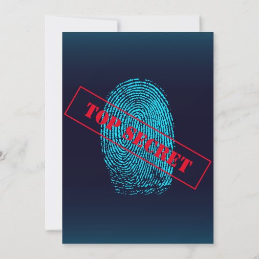 Geheime agent Detective Spy Mystery Party Kaart (Achterkant)