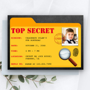 Geheime Agent Detective Spy Verjaardagsfeest Uitno Kaart