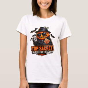 Geheime Agent Pompoen Halloween T-Shirt