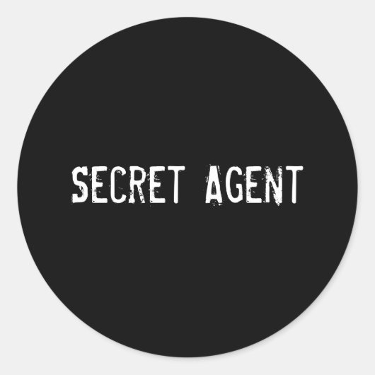 Geheime agent ronde sticker (Voorkant)
