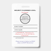 Geheime agent spionagefeest identiteitsbadge badge (Achterkant)