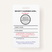 Geheime agent spionagefeest identiteitsbadge badge (Achterkant)