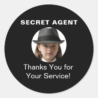 Geheime Agent Spy Party identiteitspasje Ronde Sticker