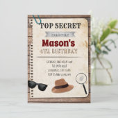 Geheime agent Spy rechercheur-uitnodiging Kaart (Staand voorkant)