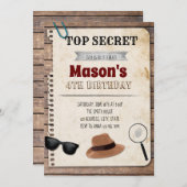 Geheime agent Spy rechercheur-uitnodiging Kaart (Voorkant / Achterkant)