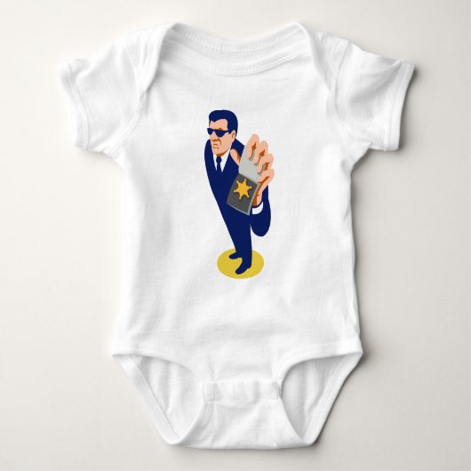 Geheime agent toont ID-badge retro Romper (Voorkant)