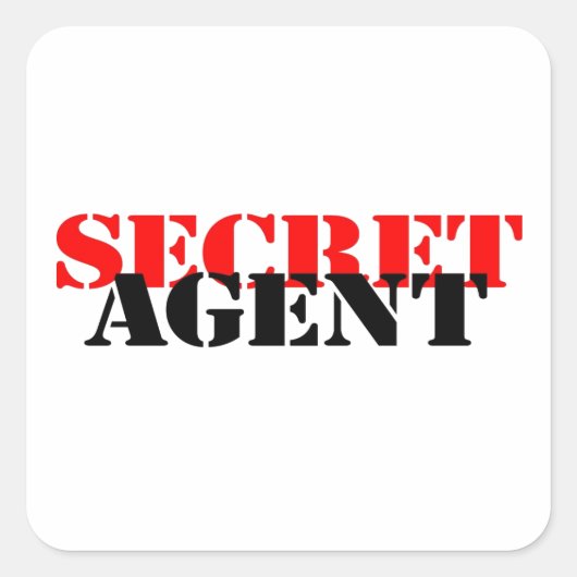 Geheime agent vierkante sticker (Voorkant)
