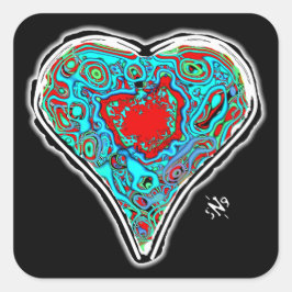 Geheime anatomie van een rood hart v1.1 vierkante sticker