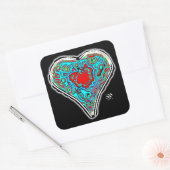 Geheime anatomie van een rood hart v1.1 vierkante  sticker (Envelop)