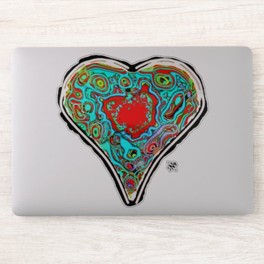 Geheime anatomie van een rood hart v1 sticker (Computer)