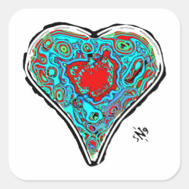 Geheime anatomie van een rood hart v1 vierkante sticker