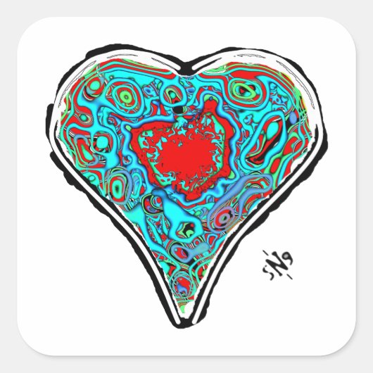 Geheime anatomie van een rood hart v1 vierkante sticker (Voorkant)