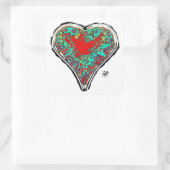 Geheime anatomie van een rood hart v2.2 vierkante  sticker (Tas)