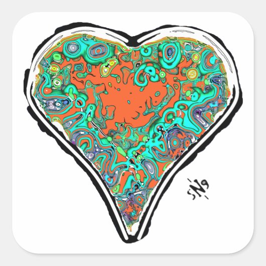 Geheime anatomie van een rood hart v2 vierkante st sticker (Voorkant)