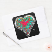 Geheime anatomie van een rood hart v3.1 vierkante sticker (Envelop)