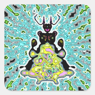 Geheime anatomie van een ruimtehamster v2-1 vierkante sticker