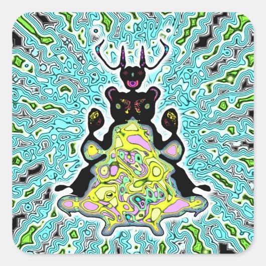 Geheime anatomie van een ruimtehamster v2-1 vierkante sticker (Voorkant)