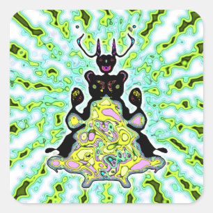 Geheime anatomie van een ruimtehamster v3-1 vierkante sticker