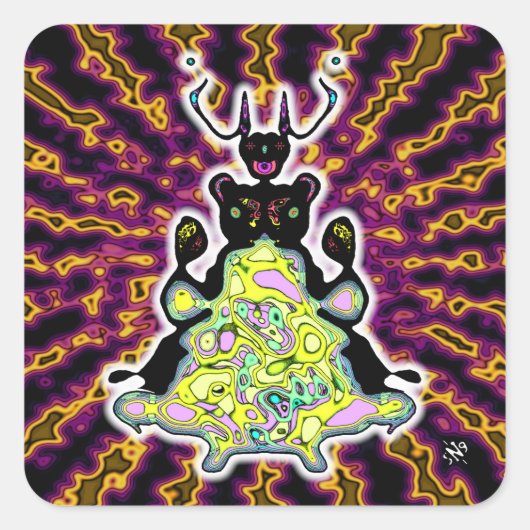 Geheime anatomie van een ruimtehamster v4 vierkante sticker (Voorkant)