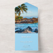 Geheime Beach Maui, Tropisch, Paradise, bruiloft All In One Uitnodiging (Binnen)
