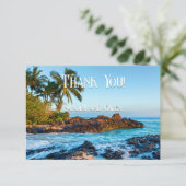 Geheime Beach Maui, Tropisch, Paradise, bruiloft Bedankkaart (Staand voorkant)