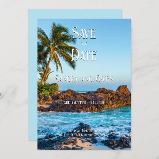 Geheime Beach Maui, Tropisch, Paradise, bruiloft Save The Date (Voorkant / Achterkant)