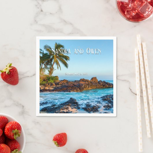 Geheime Beach Maui, Tropisch, Paradise, bruiloft Servet (Insitu)