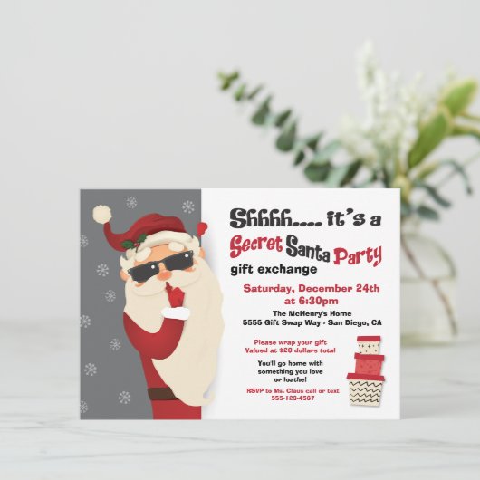 Geheime cadeau van de Kerstman - Exchange Swap Kaart (Staand voorkant)