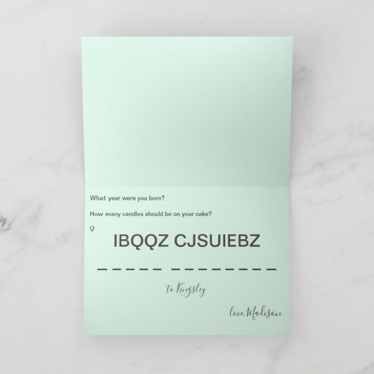 Geheime Code Verjaardag 🕵️♂️ Grappige Samenzwerin Kaart (Binnen)