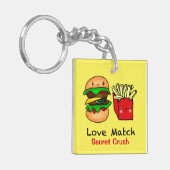 Geheime Crush Kawaii burger fries aangepast Sleutelhanger (Voorkant Links)