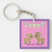 Geheime Crush Kawaii Deer Gepersonaliseerd Sleutelhanger (Voorkant)