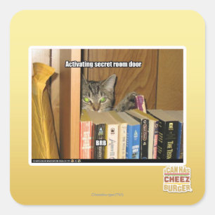 Geheime deur van de kamer activeren vierkante sticker