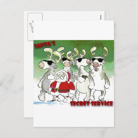 Geheime dienst van de Kerstman Feestdagenkaart (Voorkant / Achterkant)