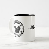 Geheime eekhoorn "Bescherming van uw noten" veront Tweekleurige Koffiemok (Voorkant links)