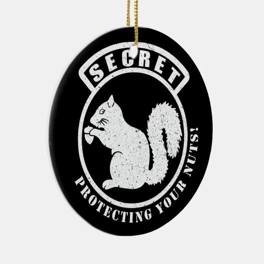 Geheime Eekhoorn Patch Bescherming Uw Noten Keramisch Ornament (Rechts)