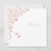 Geheime Garden Blush Floral Square Weddenschap Bedankkaart (Voorkant)