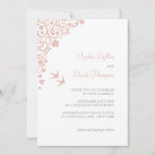 Geheime Garden Blush Pink Floral Lovebird Wedding Kaart (Voorkant)