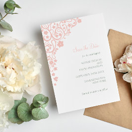 Geheime Garden Blush Pink Floral Lovebird Wedding Save The Date